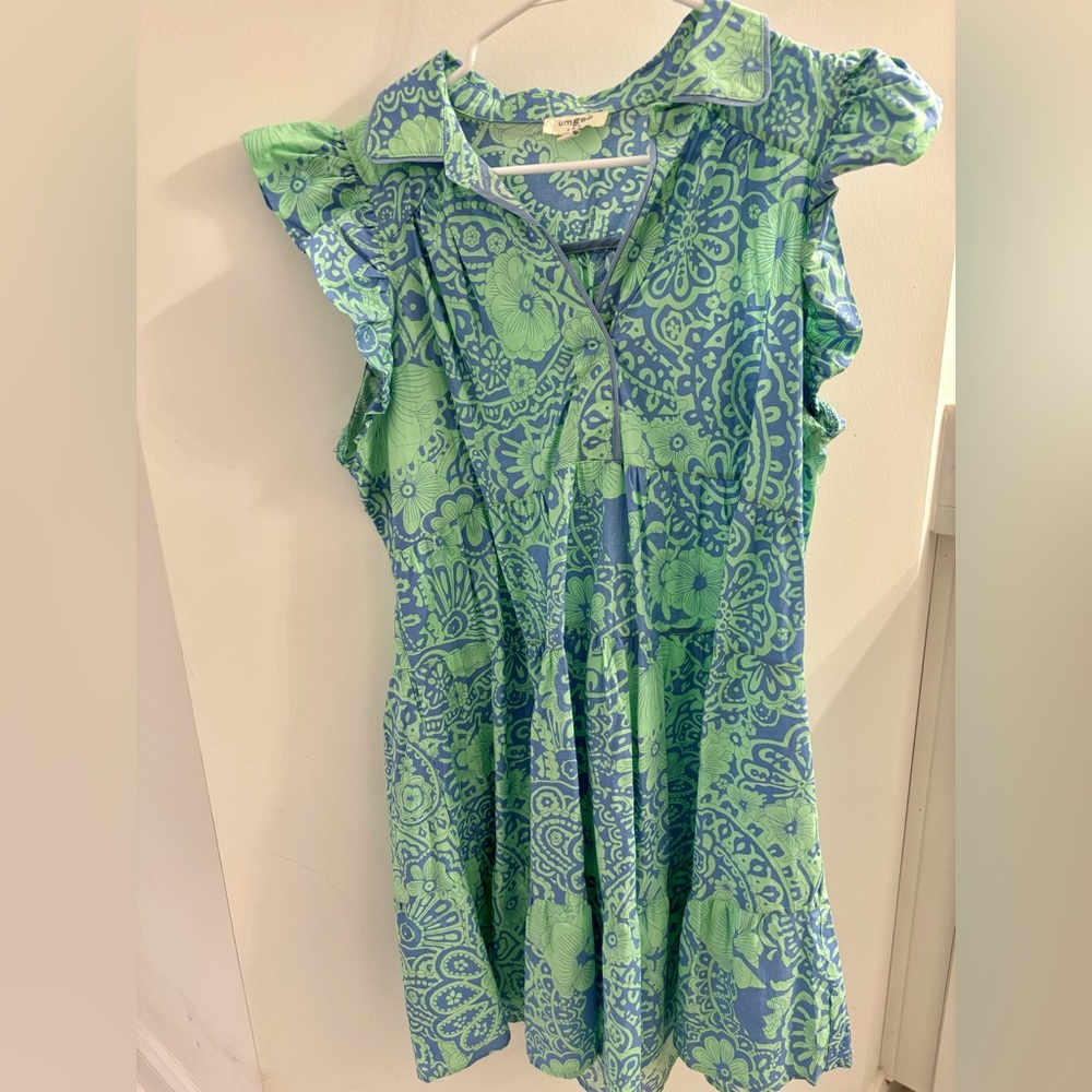 Umgee Blue and Green Floral Dress